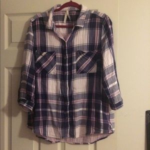 Seven7 Plaid Shirt- Large